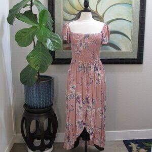 XHILARATION Pink Floral Midi Dress NWOT